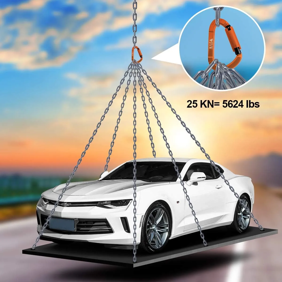 FVW Auto Locking Rock Climbing Carabiner Clips, UIAA Certified Professional 25KN (5620 lbs) Heavy Duty Caribeaners for Rappelling Swing Rescue & Gym etc,Large Carabiners,D-Shaped