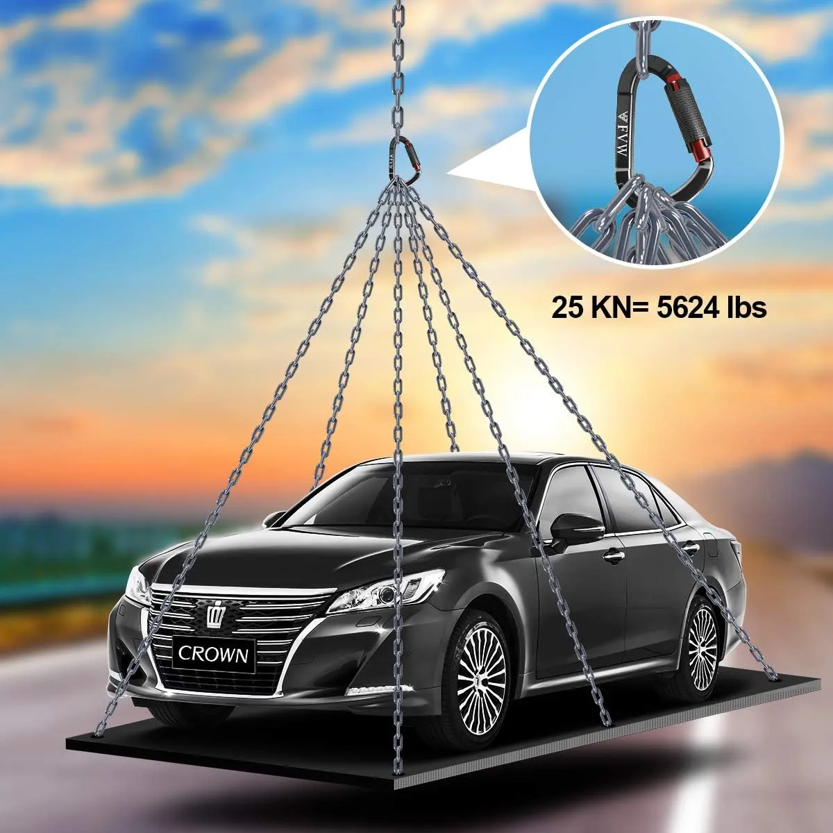 FVW Auto Locking Rock Climbing Carabiner Clips,Professional 25KN (5620 lbs) Heavy Duty Caribeaners for Rappelling Swing Rescue & Gym etc, Large D-Shaped Carabiners