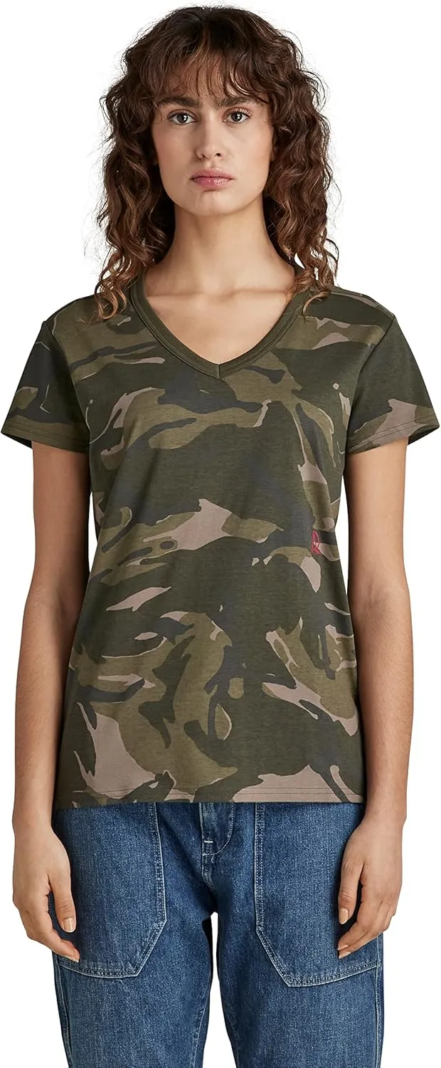 G-STAR RAW Women's Premium Graphic V-Neck Short Sleeve T-Shirt