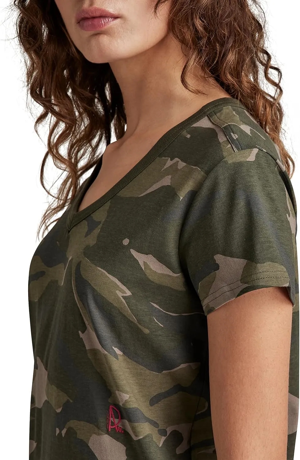 G-STAR RAW Women's Premium Graphic V-Neck Short Sleeve T-Shirt
