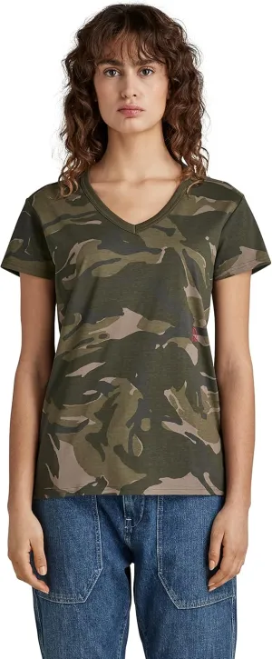 G-STAR RAW Women's Premium Graphic V-Neck Short Sleeve T-Shirt
