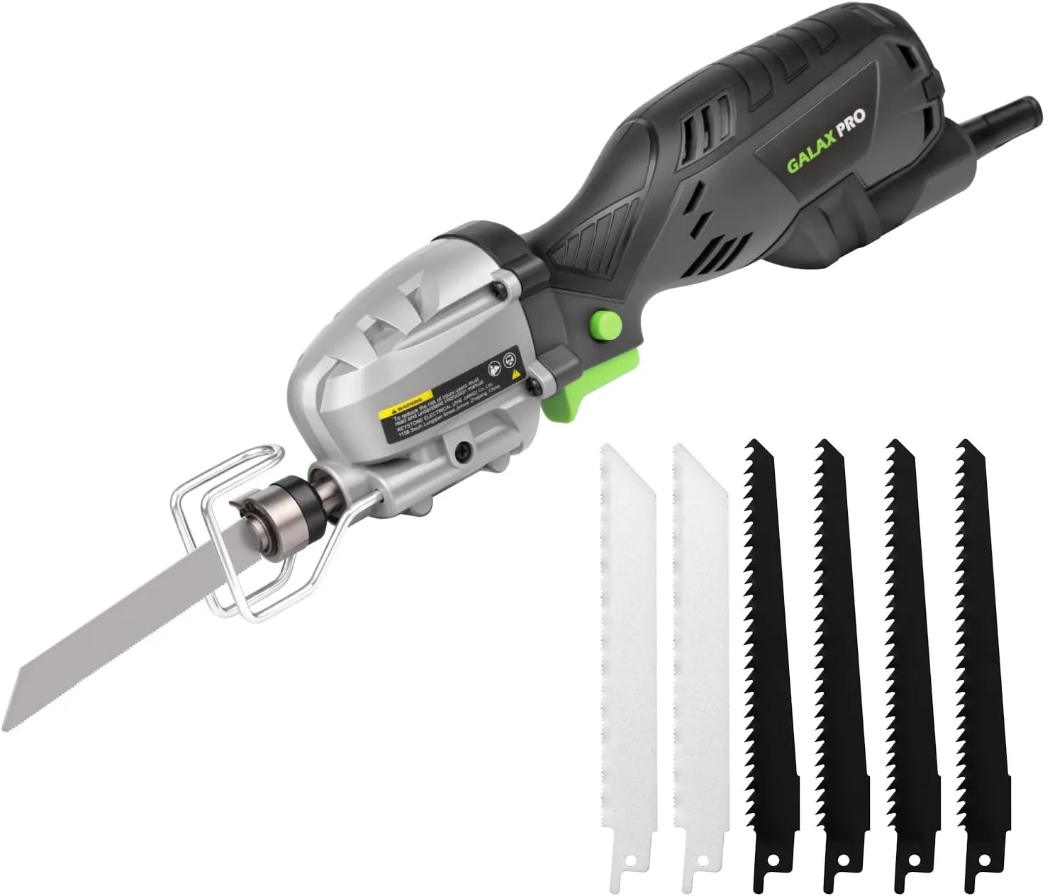 GALAX PRO reciprocating saw, 5.0 Amp Variable Speed Corded Reciprocating Saw, 3000spm, stroke length ½ Maximum cutting capacity 4 ½”， Used for wood cutting and metal cutting