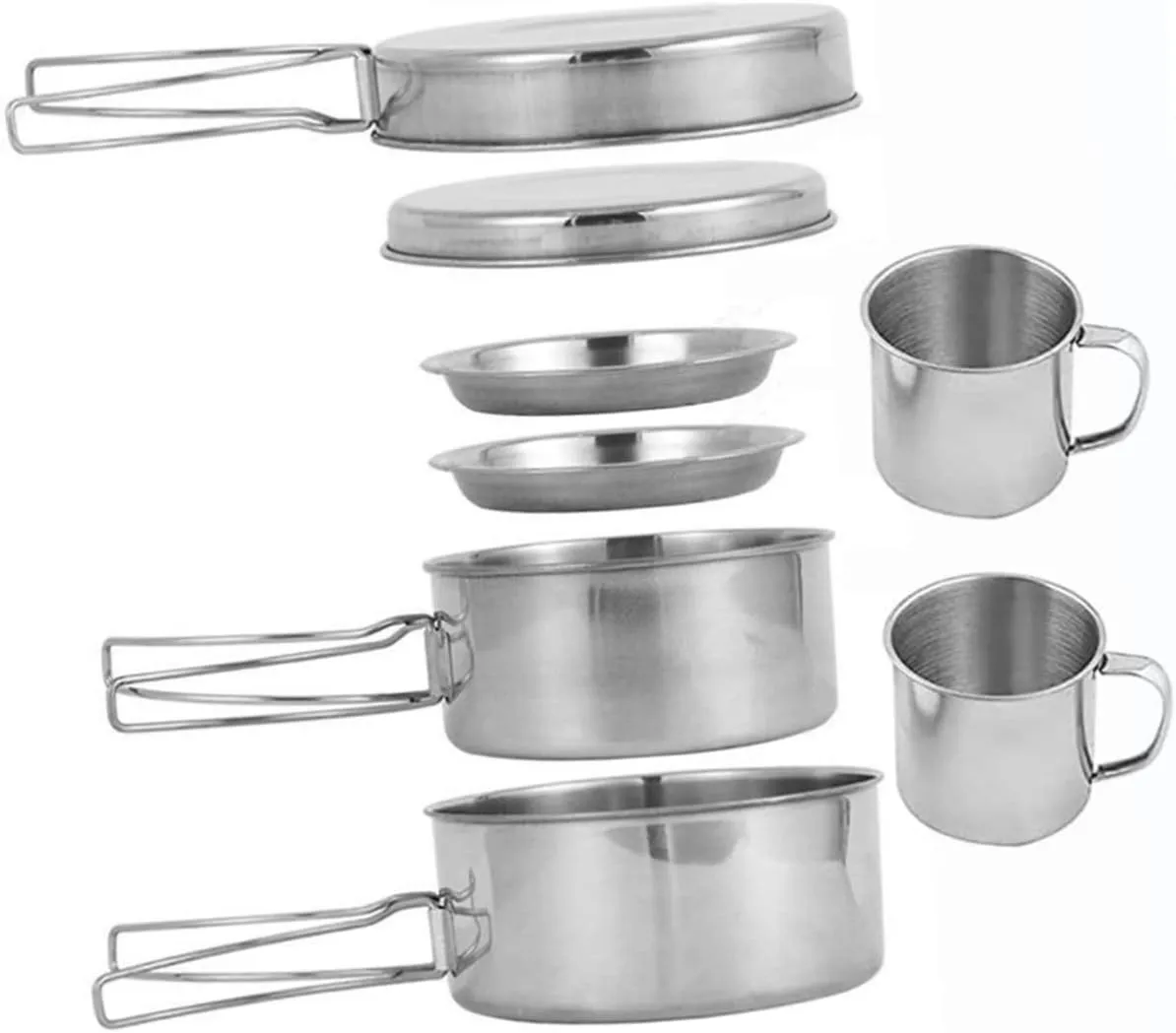 GALPADA Multi-Functional Camping Cookware Portable Cooking Set Outdoor Cooking Pan Picnic Cookware Kit Easy to Clean