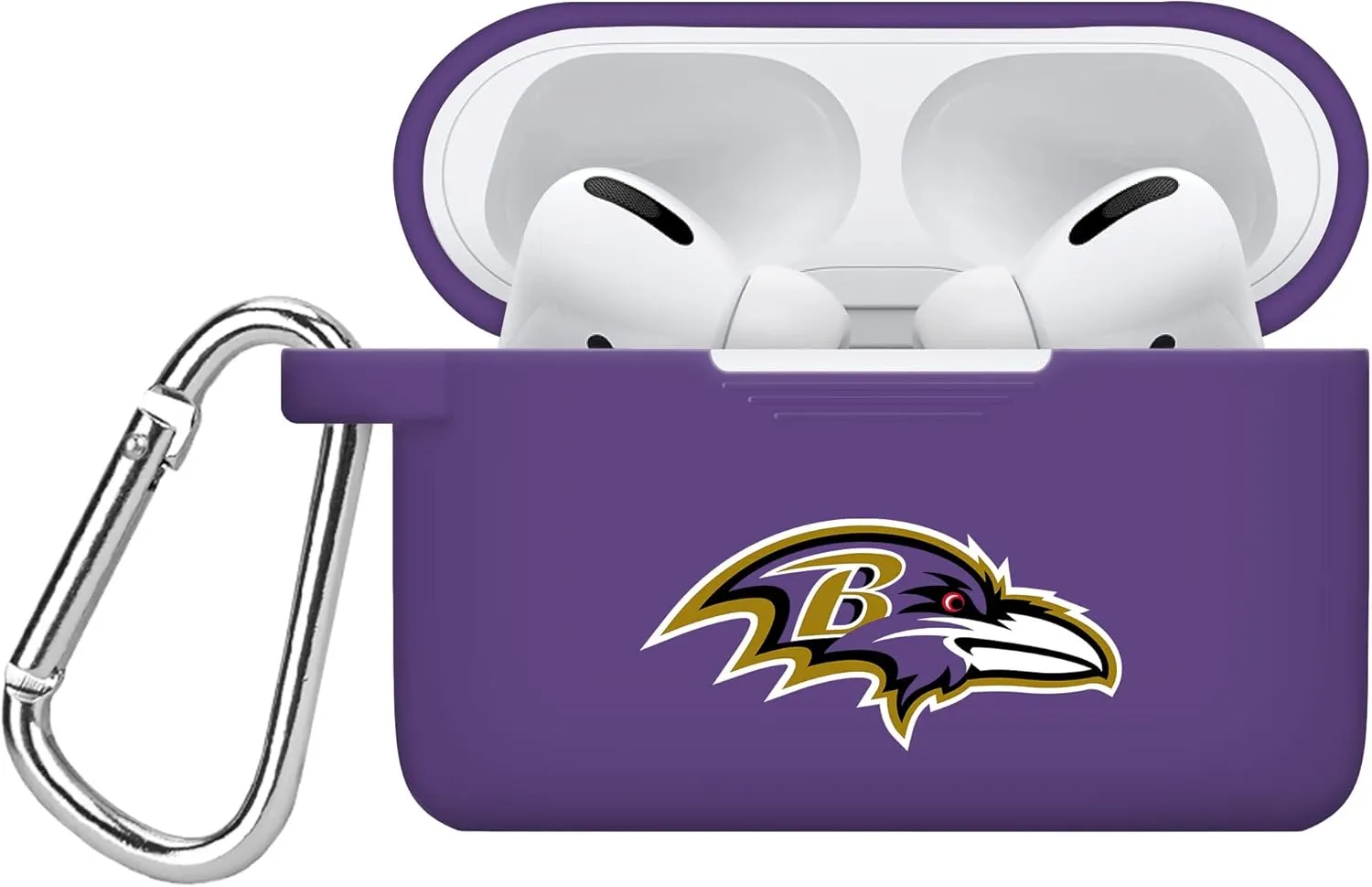 Game Time Baltimore Ravens Silicone Watch Band and Case Cover Combo Package Compatible with Apple Watch and AirPods Pro