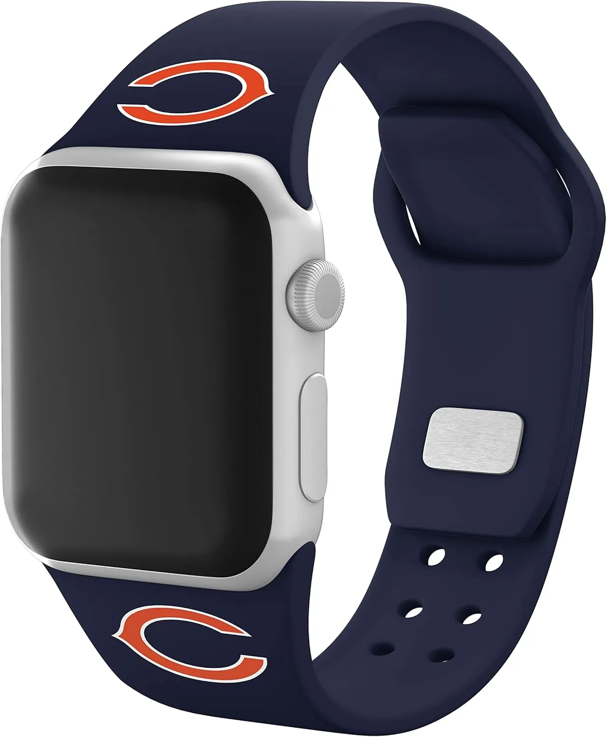 Game Time Chicago Bears Silicone Watch Band and Case Cover Combo Package Compatible with Apple Watch and AirPods Pro Battery Case (38/40/41mm Navy/Navy)
