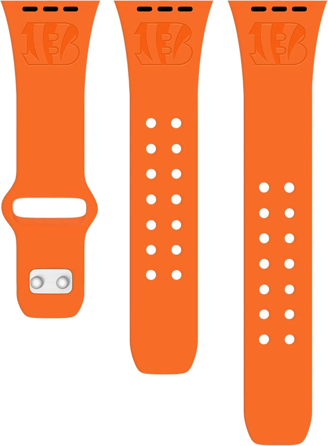 Game Time Cincinnati Bengals Engraved Silicone Combo Package Compatible with Apple Watch and AirPods Battery Case (42/44mm Orange/Orange)