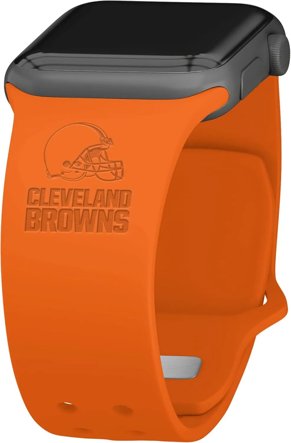 Game Time Cleveland Browns Engraved Silicone Combo Package Compatible with Apple Watch and AirPods Battery Case (42/44mm Orange/Orange)