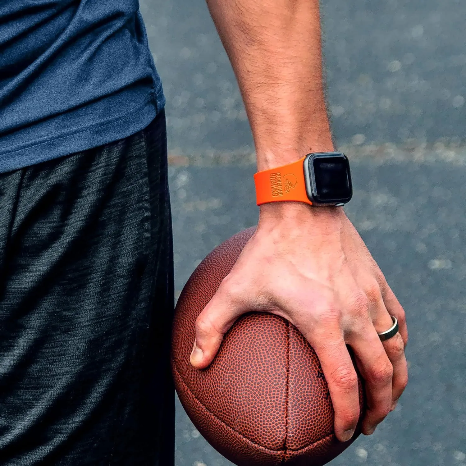 Game Time Cleveland Browns Engraved Silicone Combo Package Compatible with Apple Watch and AirPods Battery Case (42/44mm Orange/Orange)