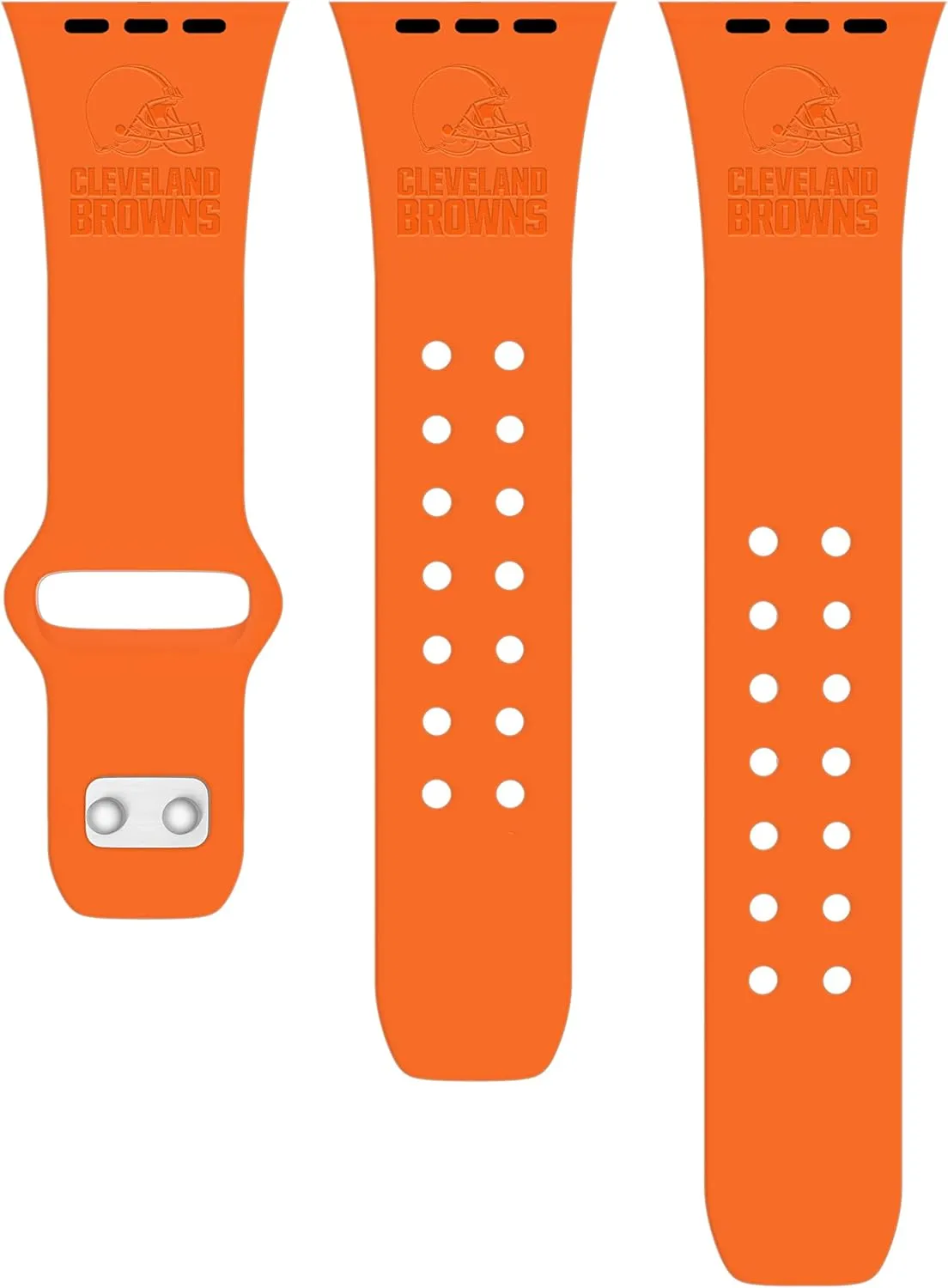 Game Time Cleveland Browns Engraved Silicone Combo Package Compatible with Apple Watch and AirPods Battery Case (42/44mm Orange/Orange)