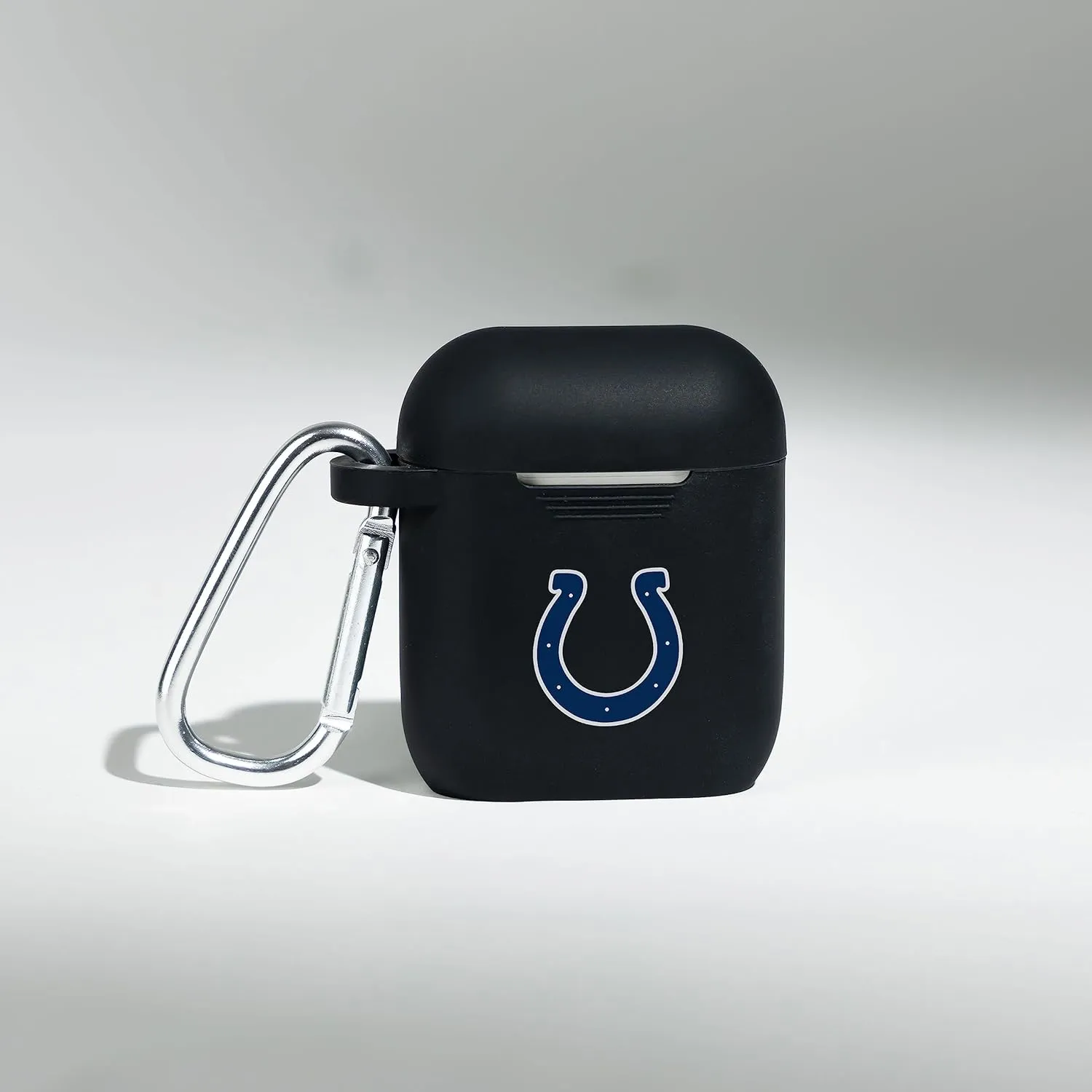 Game Time Indianapolis Colts Silicone Watch Band and Case Cover Combo Package Compatible with Apple Watch and AirPods Battery Case (42/44/45mm Black/Black)