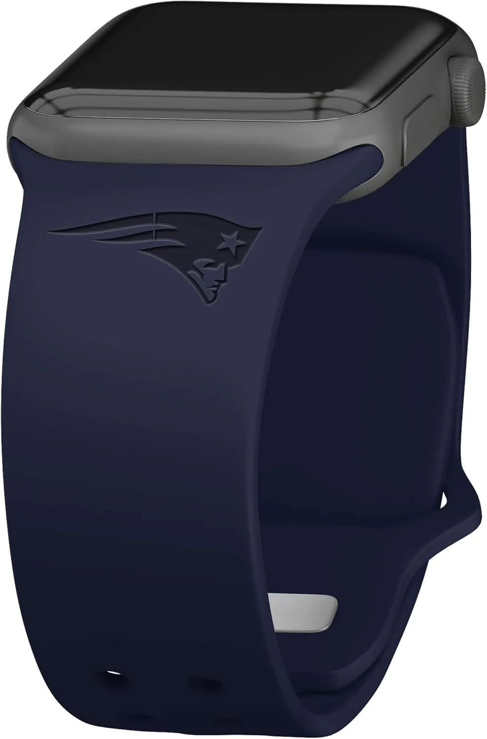 Game Time New England Patriots Engraved Silicone Combo Package Compatible with Apple Watch and Airpods Pro Battery Case (42/44mm Navy/Navy)