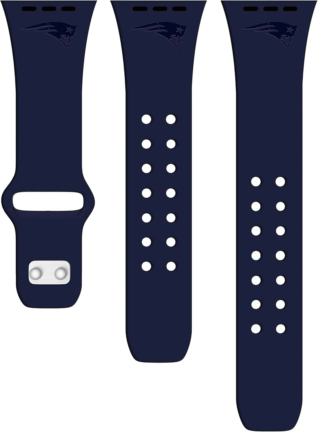 Game Time New England Patriots Engraved Silicone Combo Package Compatible with Apple Watch and Airpods Pro Battery Case (42/44mm Navy/Navy)
