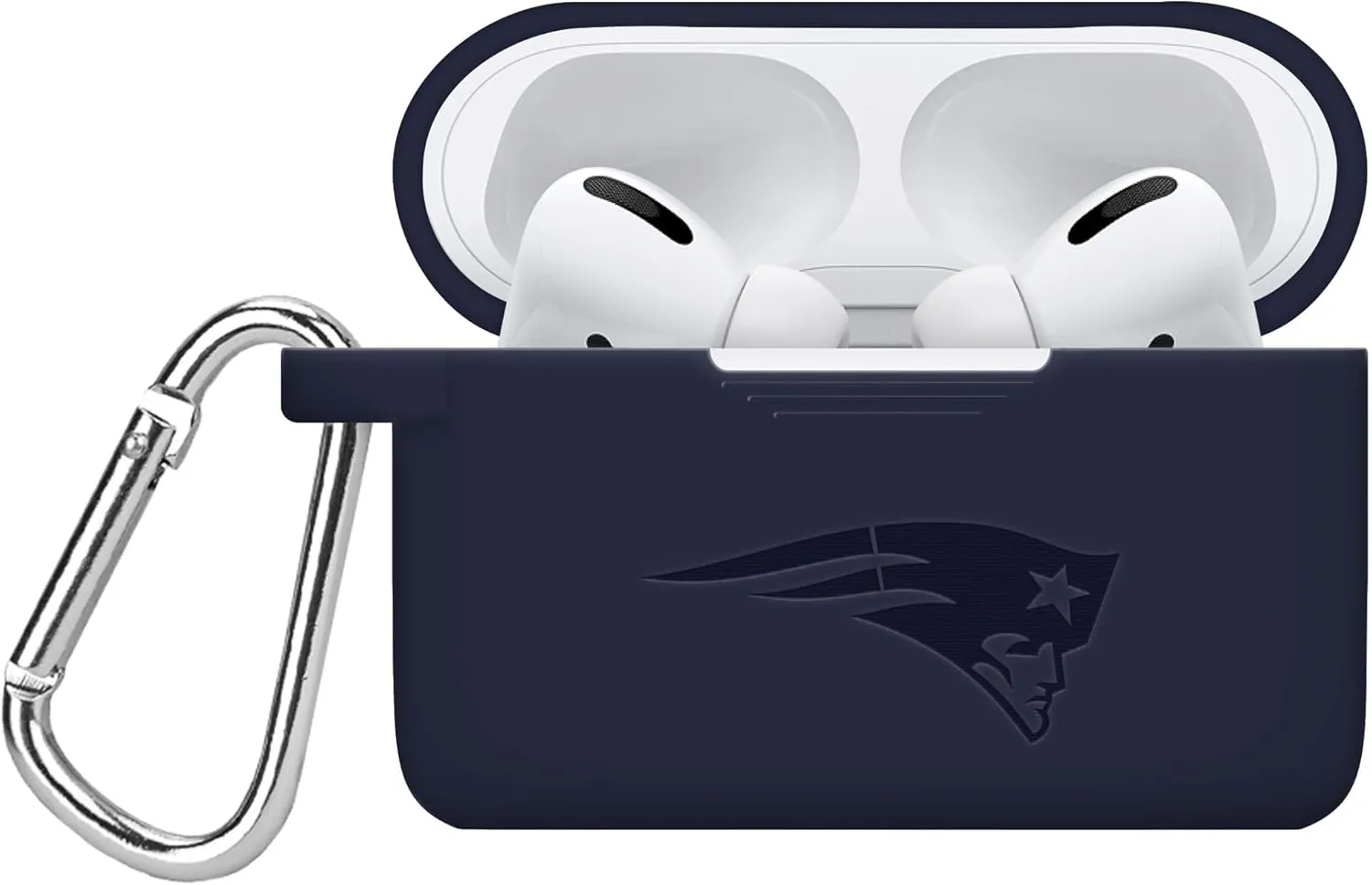 Game Time New England Patriots Engraved Silicone Combo Package Compatible with Apple Watch and Airpods Pro Battery Case (42/44mm Navy/Navy)