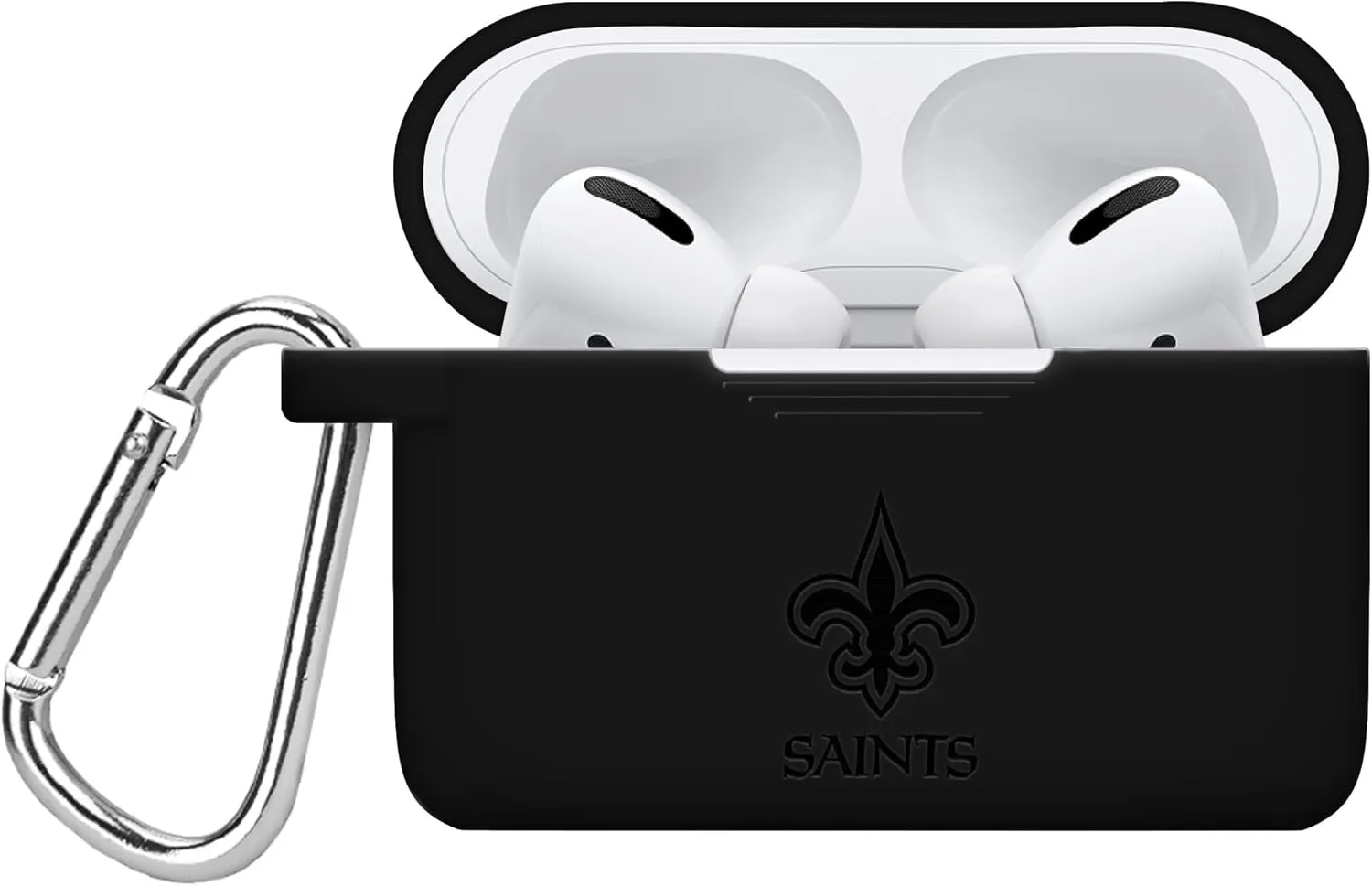 GAME TIME New Orleans Saints Engraved Silicone Combo Package Compatible with Apple Watch and Airpods Pro Battery Case (42/44mm Black/Black)