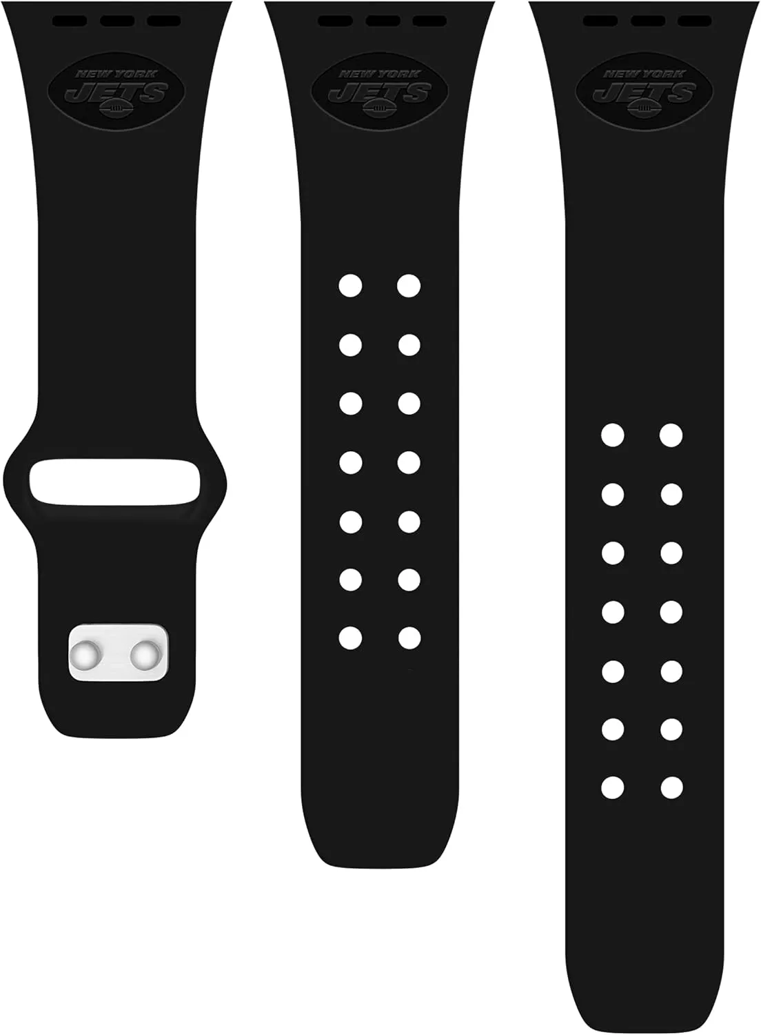 Game Time New York Jets Engraved Silicone Combo Package Compatible with Apple Watch and AirPods Battery Case (42/44mm Black/Black)