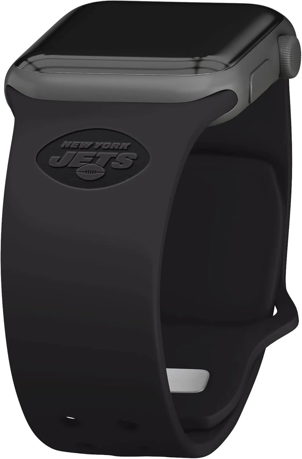 Game Time New York Jets Engraved Silicone Combo Package Compatible with Apple Watch and AirPods Battery Case (42/44mm Black/Black)