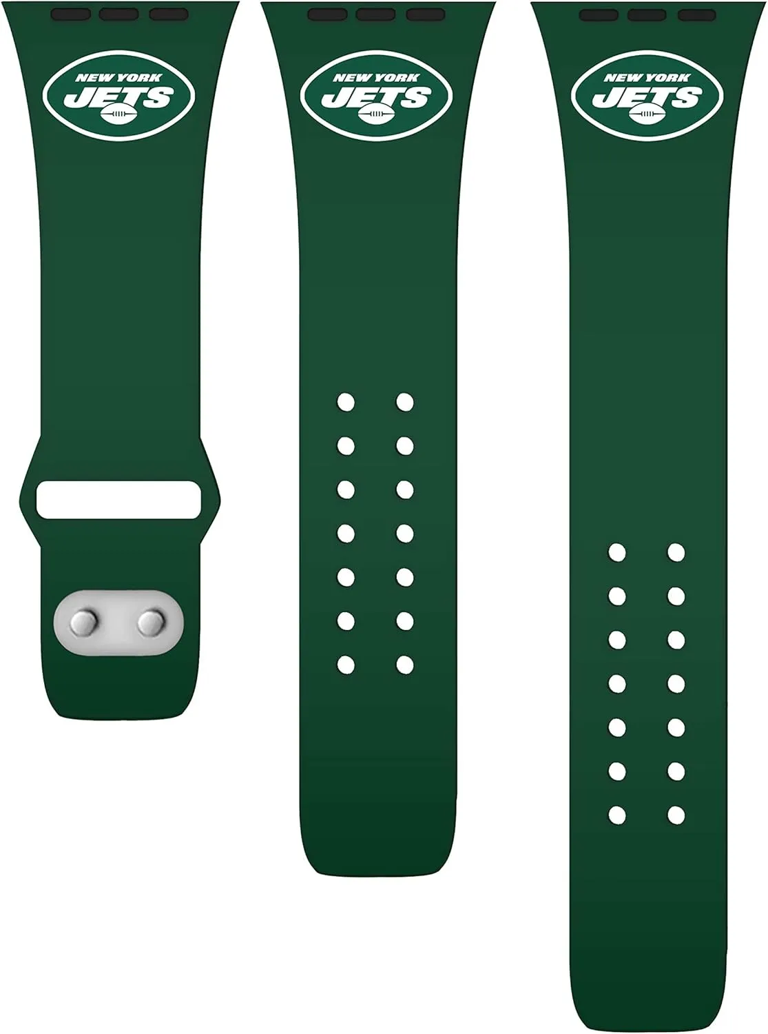 Game Time New York Jets Silicone Watch Band and Case Cover Combo Package Compatible with Apple Watch and AirPods Battery Case (42/44/45mm Green/Green)
