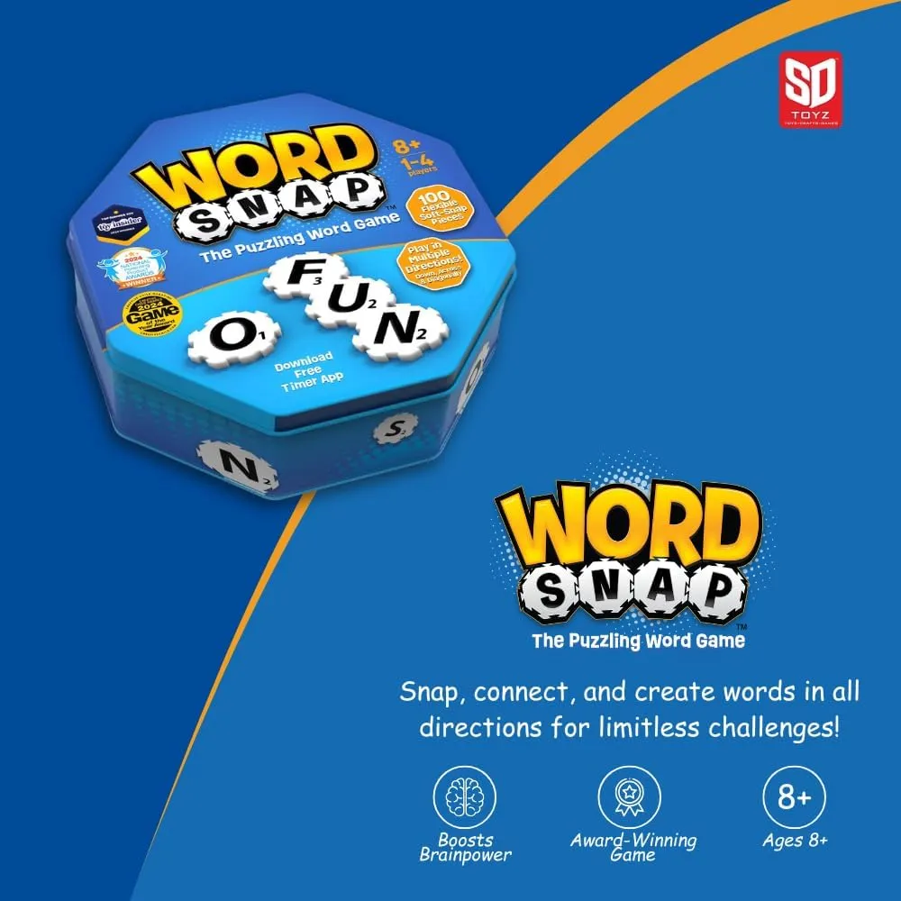 Game, Word Puzzle for Adults, Family, and Kids, Fun Game for Ages 8 , Travel Size, 1-4 Players