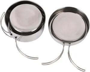 GANAZONO 2sets Outdoor Stainless Steel Cooking Pot Lightweight Camping Cookware for People Stackable Design for for Picnics Hiking and