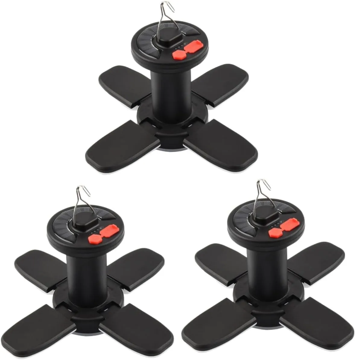 GANAZONO 3pcs Solar Powered Camping Tent Light USB Rechargeable Folding Light Compact Multifunctional Outdoor Illumination Power Bank Feature for Emergency Use