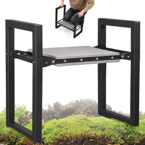 Garden Kneeler and Seat,Black Garden Bench Heavy Duty Foldable Kneeling Stool,Kneeler with Extra EVA Foam Pad,Gardening Gifts for Women,Mom & Dad,Grandparents
