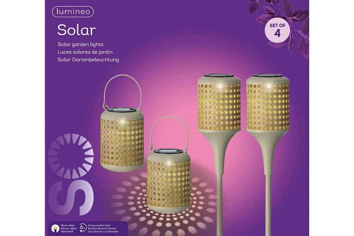 Garden Solar Ourdoor Light | Wicker Look | Set of 4