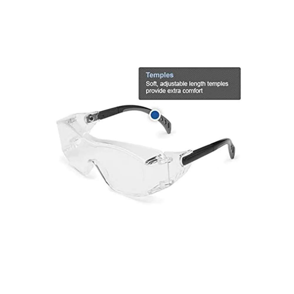 Gateway Safety 6983 Cover2 Safety Glasses Protective Eye Wear - Over-The-Glass (OTG), Gray Lens, Black Temple, 10 Pair