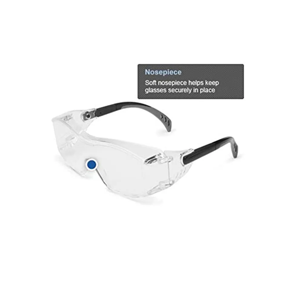 Gateway Safety 6983 Cover2 Safety Glasses Protective Eye Wear - Over-The-Glass (OTG), Gray Lens, Black Temple, 10 Pair