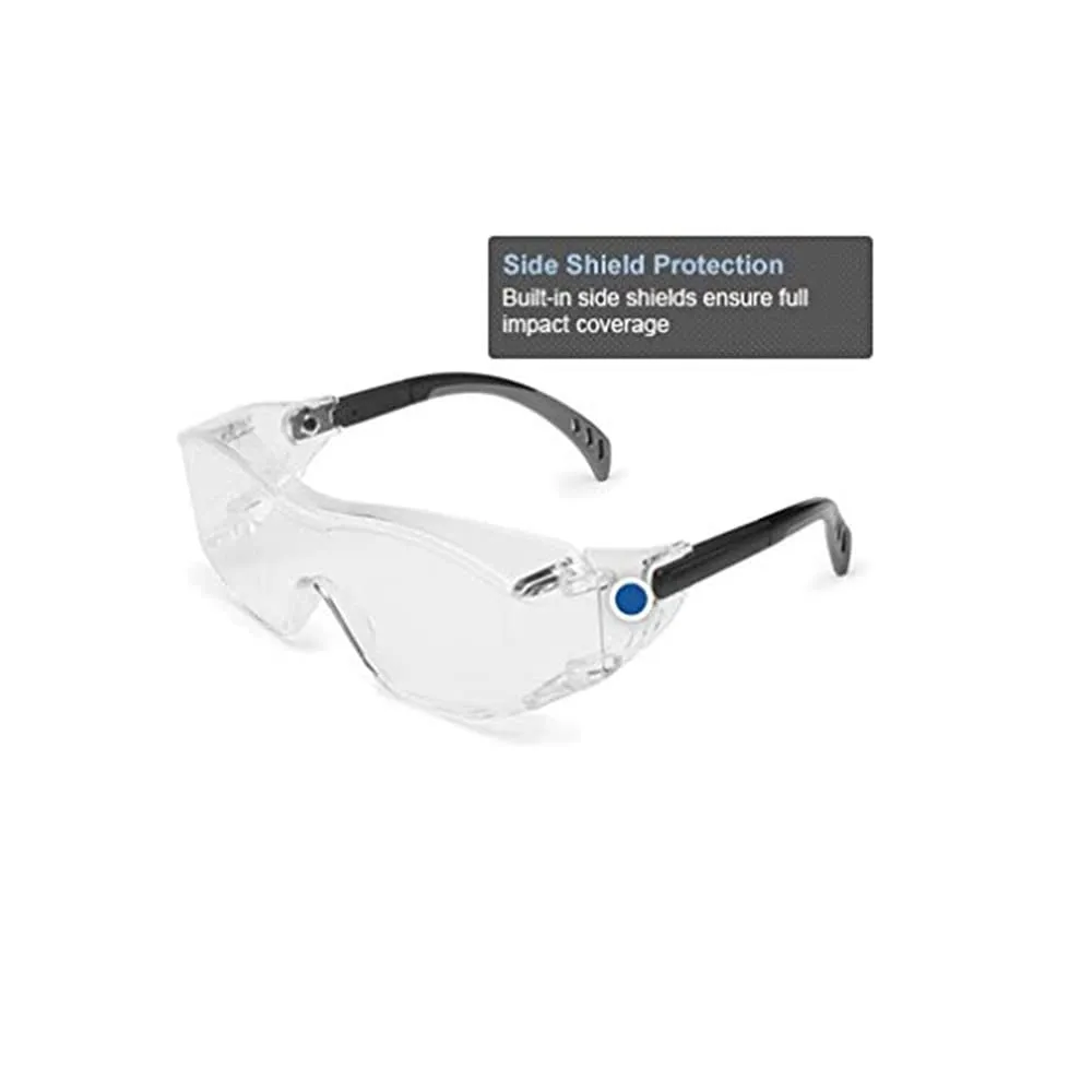 Gateway Safety 6983 Cover2 Safety Glasses Protective Eye Wear - Over-The-Glass (OTG), Gray Lens, Black Temple, 10 Pair