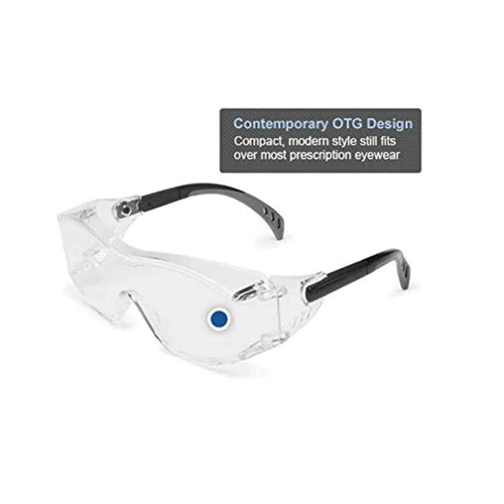 Gateway Safety 6983 Cover2 Safety Glasses Protective Eye Wear - Over-The-Glass (OTG), Gray Lens, Black Temple, 10 Pair