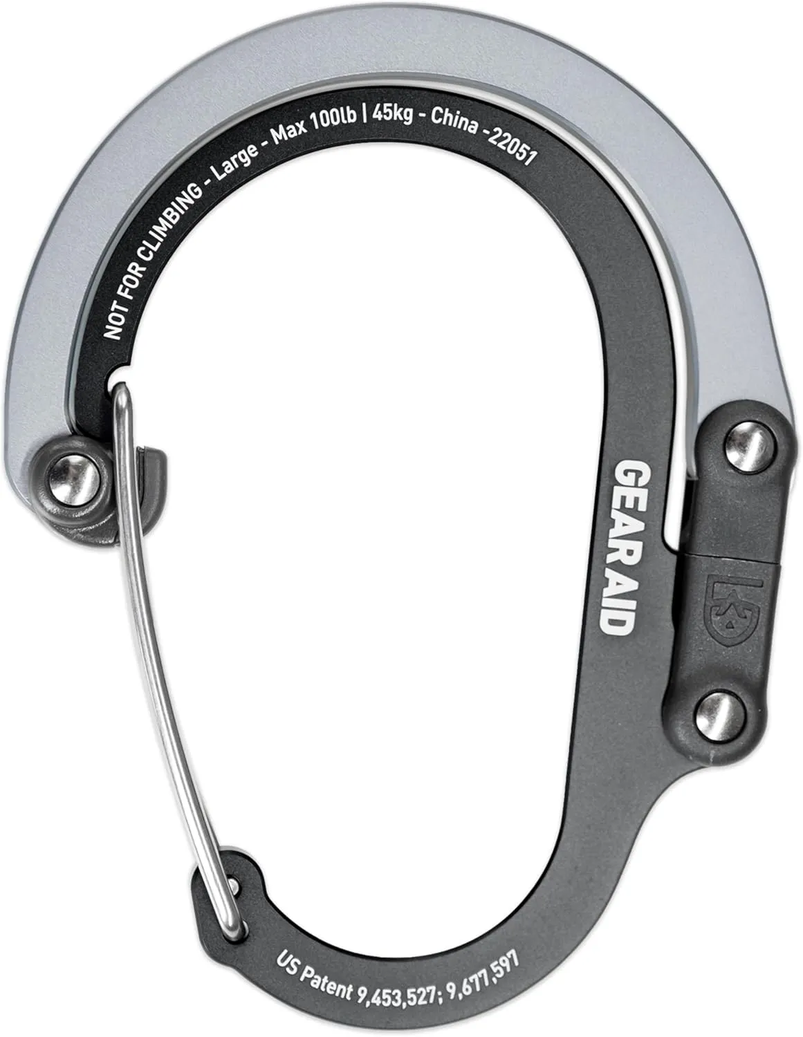 GEAR AID HEROCLIP (Large) Carabiner Gear Clip and Hook for Hanging Heavy Duty Items, Camping Backpacks, Suitcases, Kayaks, Bicycles, Garage Organization and More