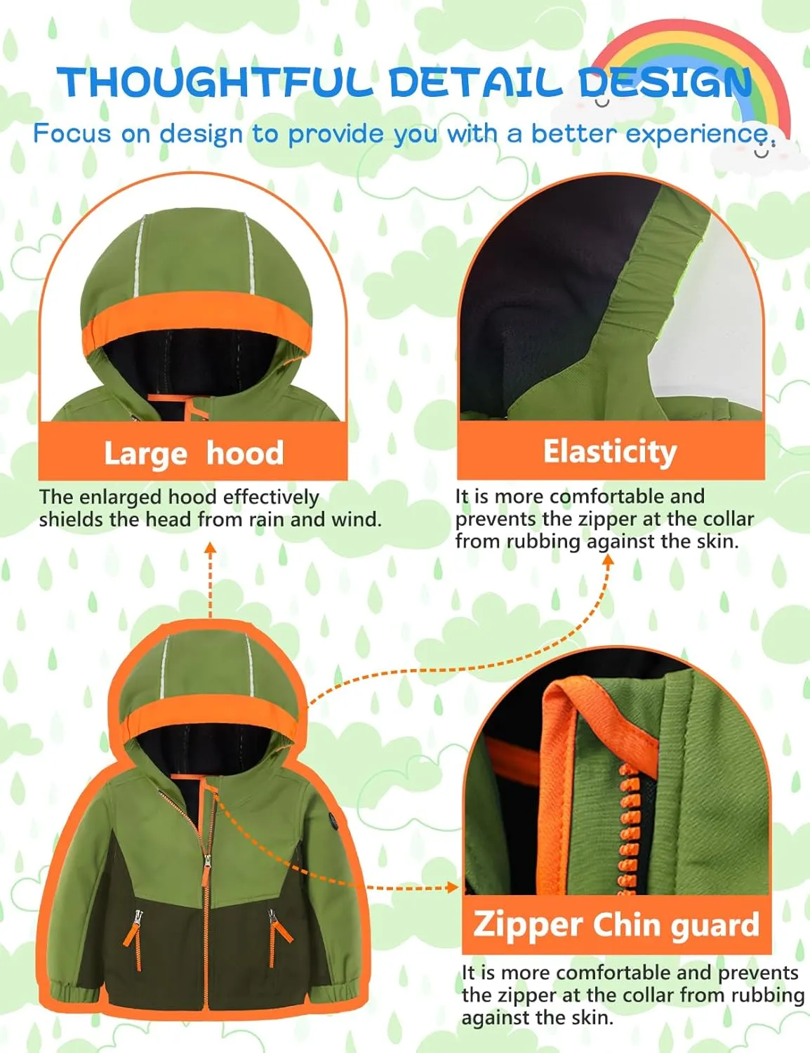 GEMYSE Toddler Boys Jacket Waterproof Baby Kids Windbreaker Jacket Fleece Toddler Coat Spring Fall Outerwear