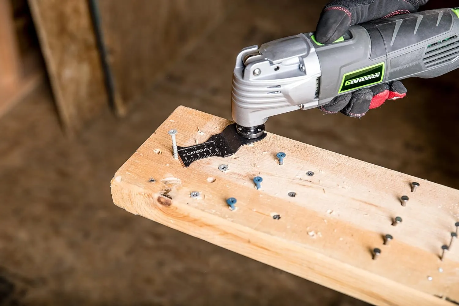 Genesis GAMT541C-5 Universal 5-Piece Quick-Fit 1 3/8" Oscillating Multi-Tool Quick-Release Carbide Flush Cut Blade
