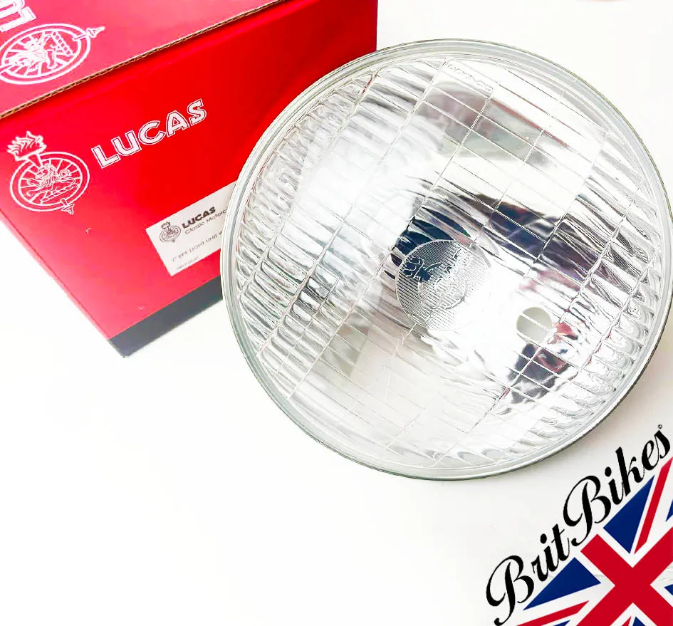 GENUINE LUCAS CLASSIC CAR MOTORBIKE 7" BPF HEADLAMP BEAM UNIT WITH PILOT 516812
