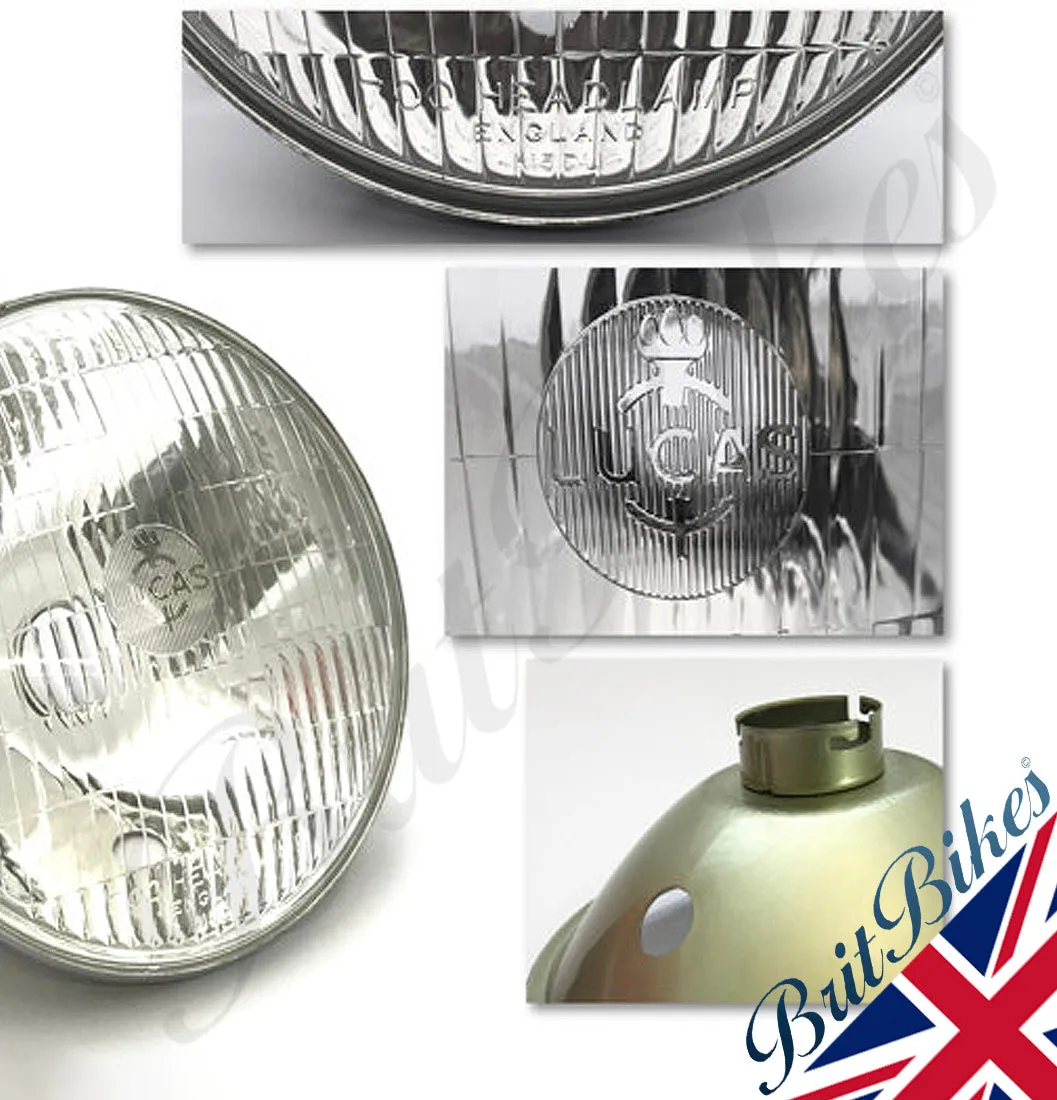 GENUINE LUCAS CLASSIC CAR MOTORBIKE 7" BPF HEADLAMP BEAM UNIT WITH PILOT 516812