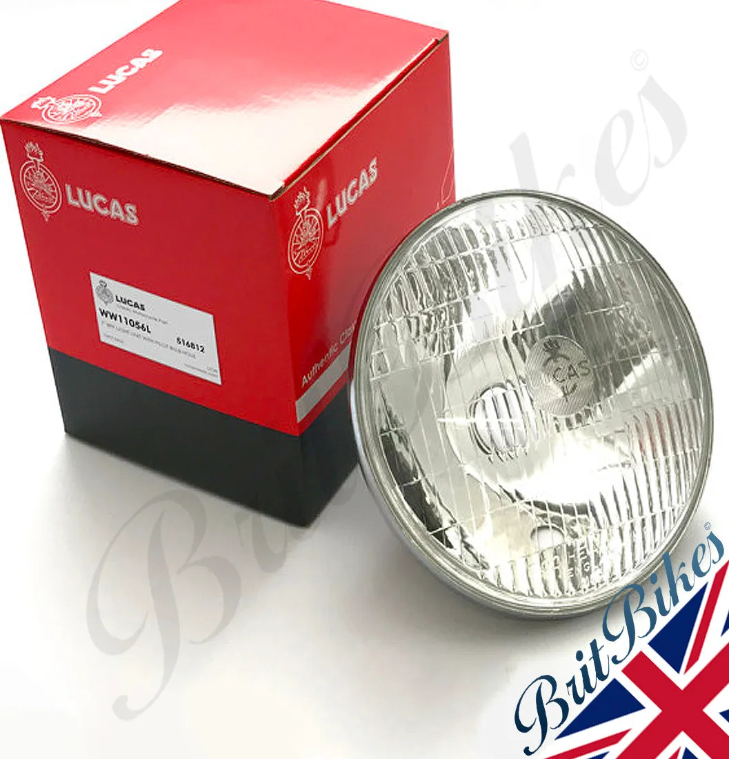 GENUINE LUCAS CLASSIC CAR MOTORBIKE 7" BPF HEADLAMP BEAM UNIT WITH PILOT 516812