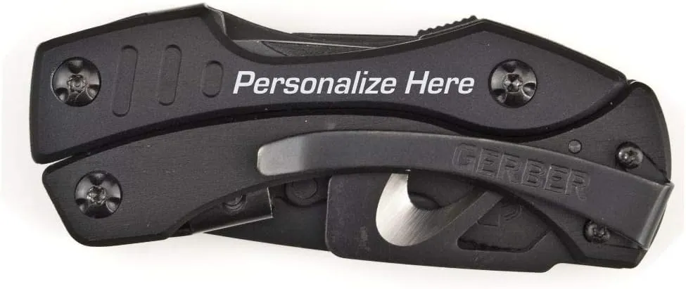 Gerber Crucial, Black - Custom Laser Engraved Multi-Tool