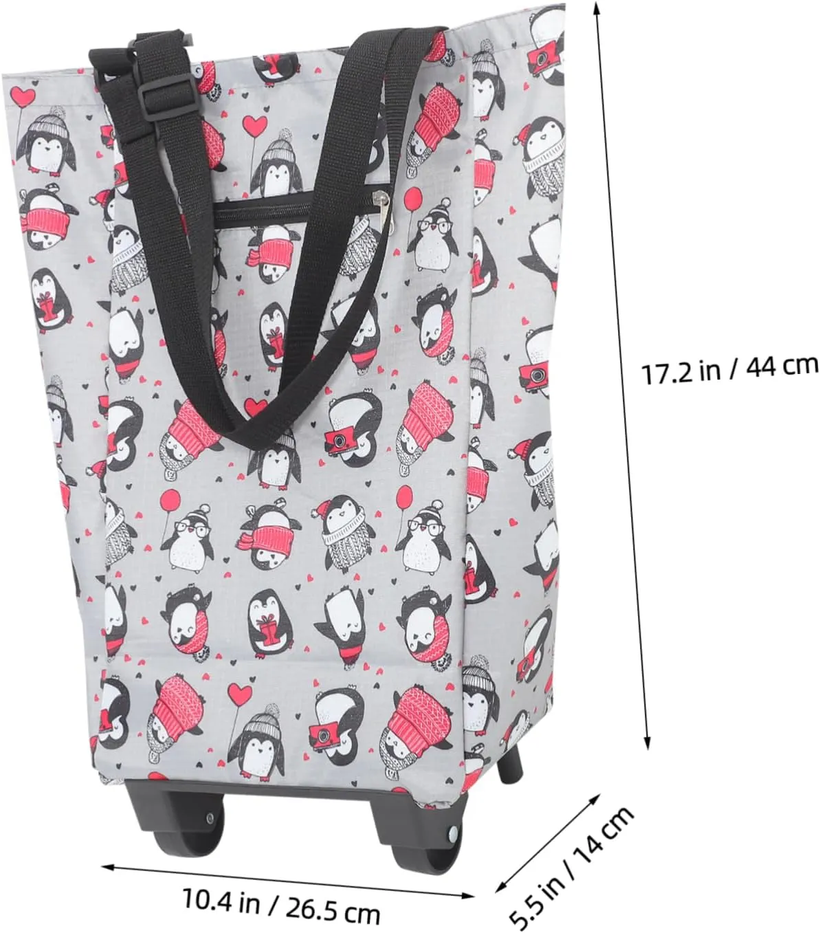 GLEAVI 2pcs Shopping Bag with Wheels Folding Shopping Cart Go Cart Wagons Carts Foldable Hand Bags Bag with Wheels and Pull Handle Rolling Tote Bag Bags with Wheels Wheeled Tote Plastic