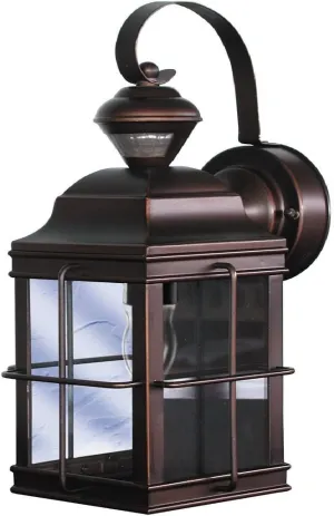 Globe Electric HZ-4144-AZ Dual Brite Dimmable Motion Activated Decorative Light, 120 Vac, 100 W, 60 Hz, 30 Ft, 150 Deg, Antique Bronze, Bulb Not Included