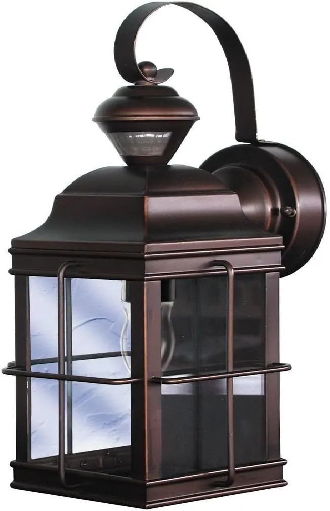 Globe Electric HZ-4144-AZ Dual Brite Dimmable Motion Activated Decorative Light, 120 Vac, 100 W, 60 Hz, 30 Ft, 150 Deg, Antique Bronze, Bulb Not Included