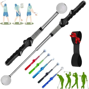 Gloryboom Telescopic Club, Telescopic Golf Swing Grip Trainer, Retractable Golf Swing Training Aid, Golfs Speed Practice Trainer Aid, Outdoor Golfs Accessories for Strength & Tempo Training