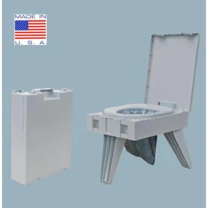 GO Anywhere Complete Portable Camping Toilet - For Camping, Hunting, Fishing and More - Comes with 3 Bonus Toilet Kits (Waste Bag with Poo Powder, Zip-Close Storage Bag, Toilet Paper & Hand Sanitizer)