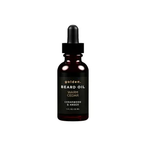 Golden Grooming Beard Oil for Men | Natural Growth Kit with Castor Oil, Jojoba Oil, and Olive Oil | Tames, Moisturizes & Styles | Warm Cedar Scent | 1oz