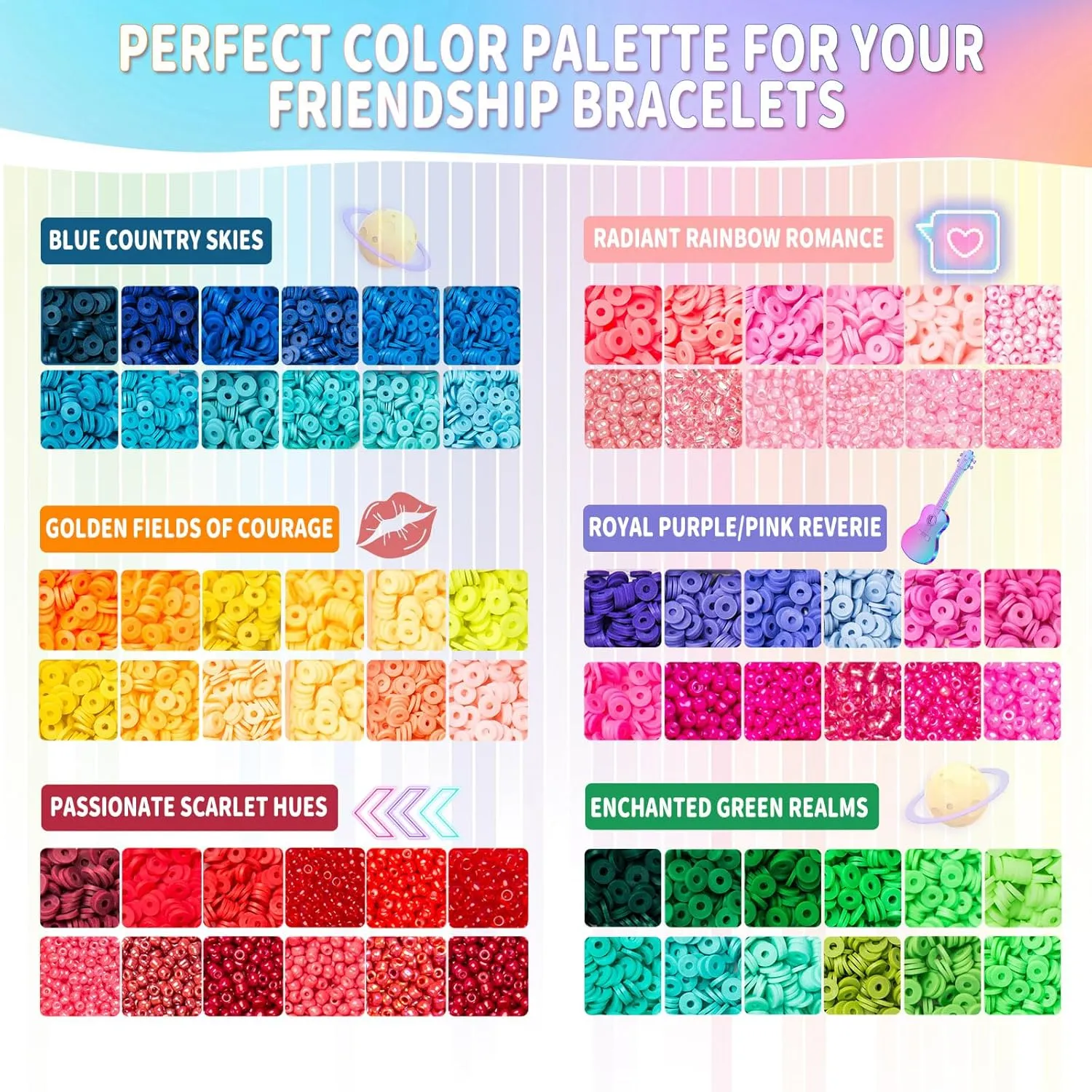 Goldwise Friendship Bracelet Kit 4 Boxes-13056 Pcs 72 Colors Bracelet Making Kits with Clay Beads, 7200 Pcs Glass Seed Beads and 3 Styles Letter Beads with Charms for Bracelet Making Gift