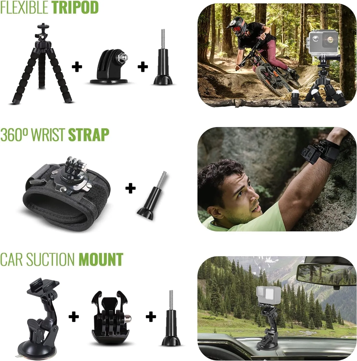 GoPro Hero (Go Pro Hero) Black Compact - Waterproof Action Camera with 4K Ultra HD Video, 12MP Photos   50-in-1 Accessory Kit   2 X 64GB Card   More