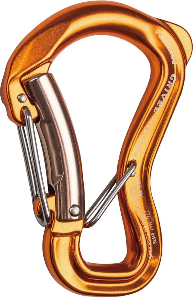 Grivel Small Clepsydra Twin Gate Locking Carabiner Gold