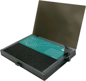 Gundam Making Workbench with Drawer, Portable Worktable for Gundam Cutting and Assembly, Model Work Table with Pliers Rack, Display Version, Dual Craft Cut Mat, Foldable Storage and Space-Saving