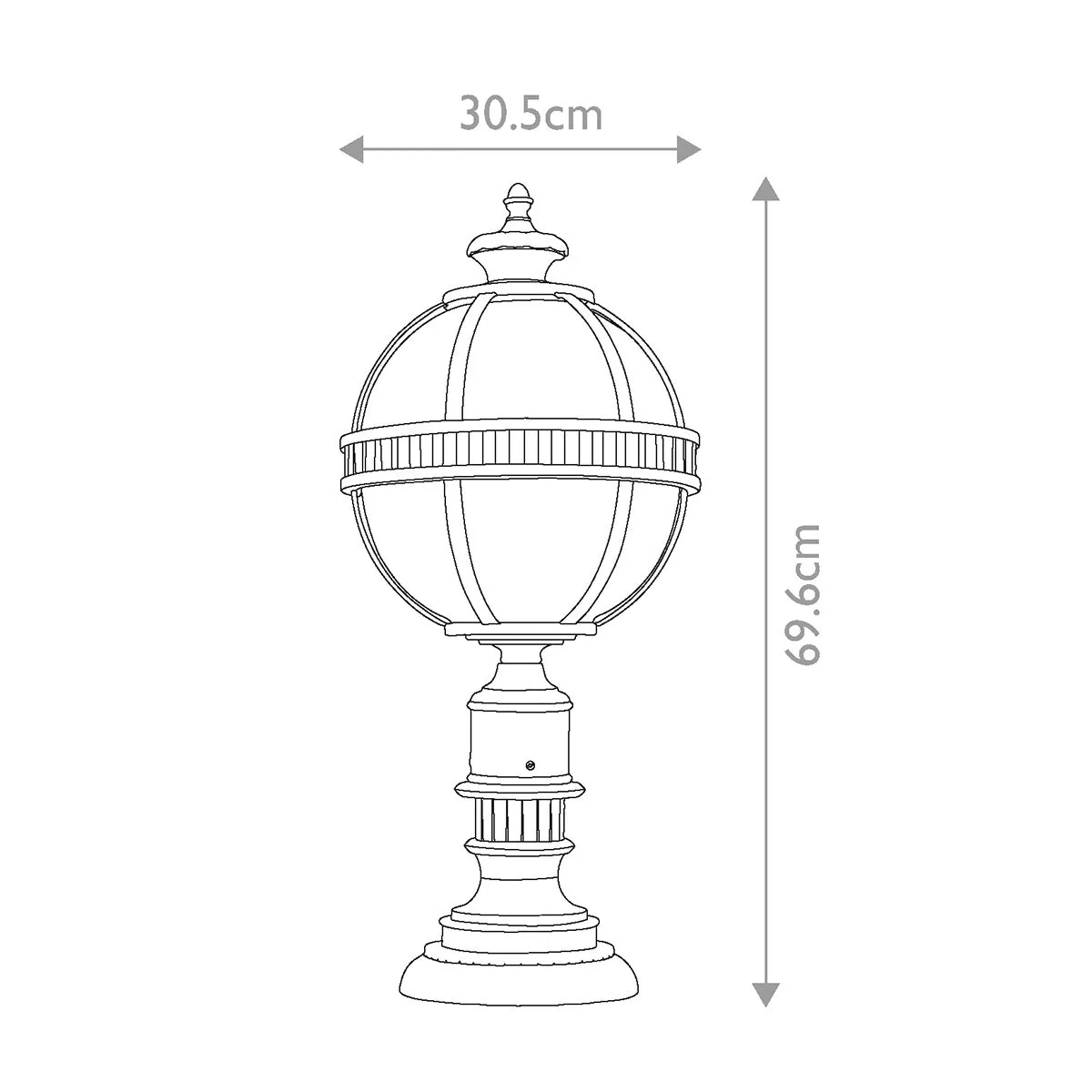 Halleron 3 Light Pedestal Lantern | Burnished Bronze