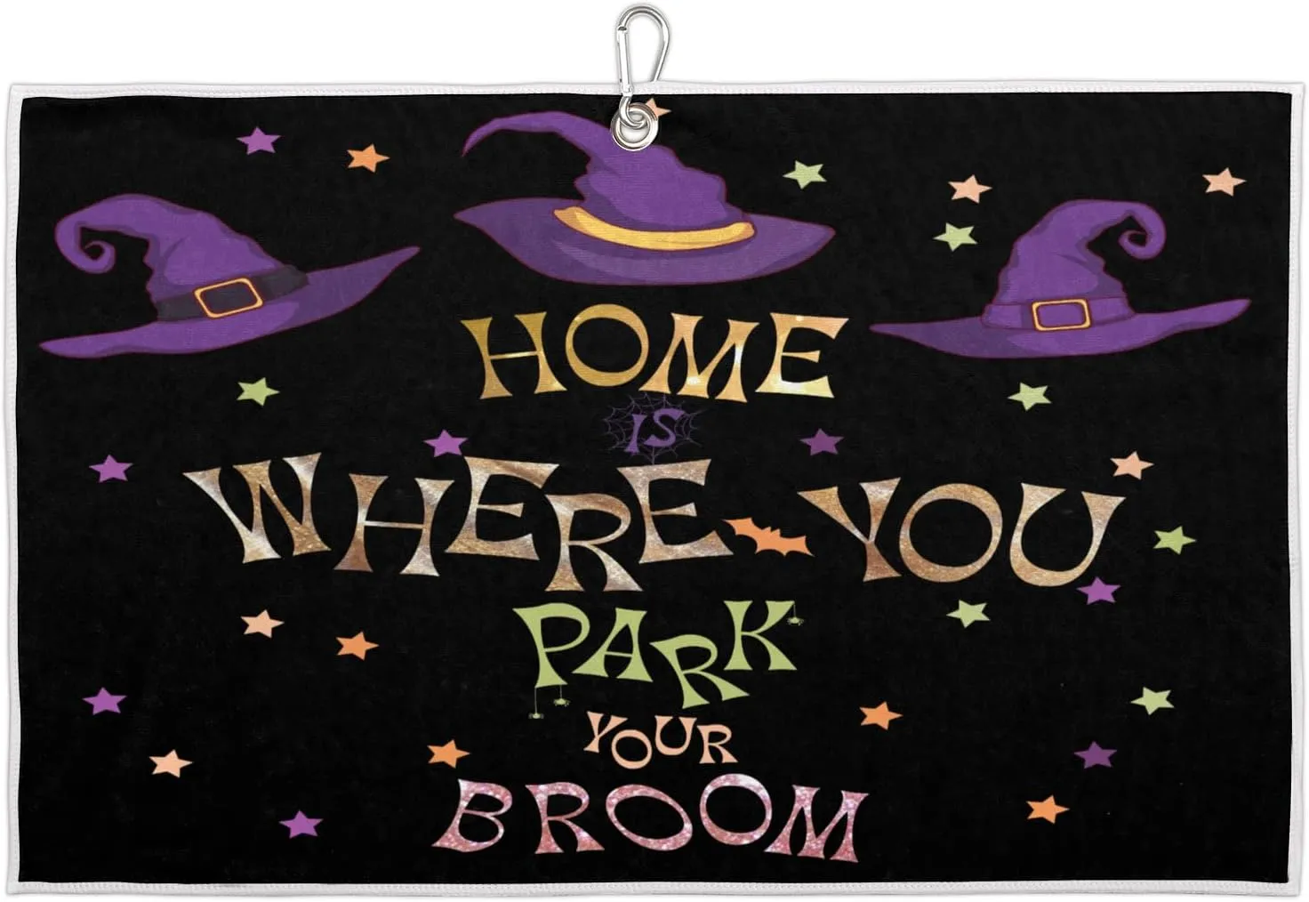 Halloween Hats Golf Towel with Heavy Duty Carabiner Ultra Absorbent Quick Dry Perfect for Cleaning Clubs Balls Gear Essential Golf Accessory for Men Women Kids