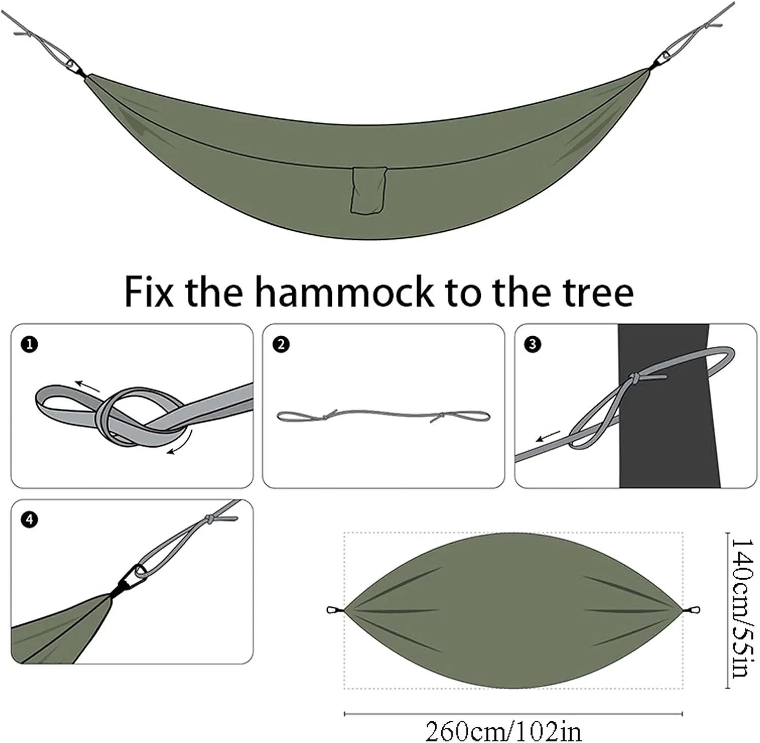 Hammocks for Outside 2 Person with Mosquito Net, Inside Hammock for Bedroom, Portable Hammock with Mosquito Net, Quick Dry Hammock, for Travel Patio Garden